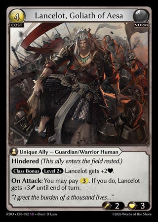 Image for Lancelot, Goliath of Aesa (092) (Radiant Origins) - Grand Archive TCG