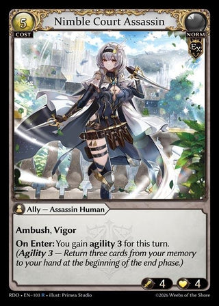 Image for Nimble Court Assassin (103) (Radiant Origins) - Grand Archive TCG