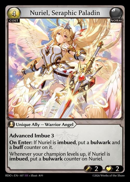 Image for Nuriel, Seraphic Paladin (107) (Radiant Origins) - Grand Archive TCG