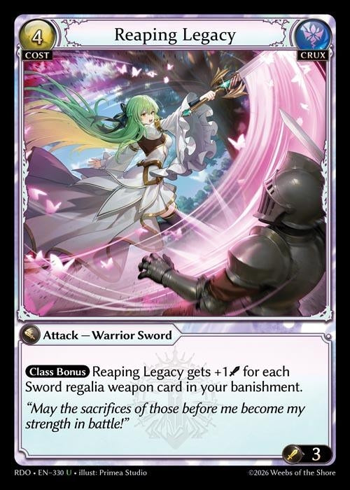 Image for Reaping Legacy (330) (Radiant Origins) - Grand Archive TCG