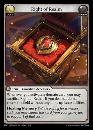 Image for Right of Realm (131) (Radiant Origins) - Grand Archive TCG