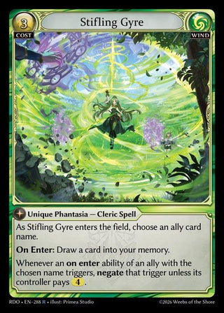 Image for Stifling Gyre (288) (Radiant Origins) - Grand Archive TCG