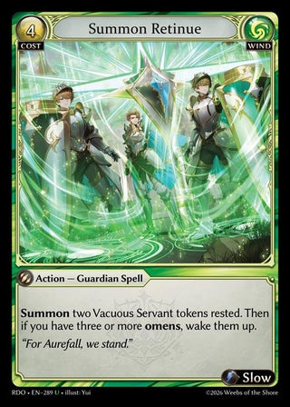 Image for Summon Retinue (289) (Radiant Origins) - Grand Archive TCG
