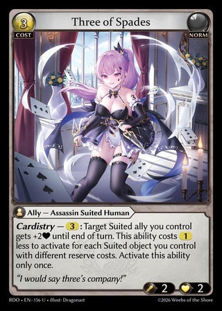 Image for Three of Spades (156) (Radiant Origins) - Grand Archive TCG