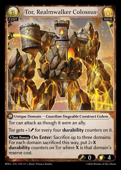 Image for Tor, Realmwalker Colossus (370) (Radiant Origins) - Grand Archive TCG