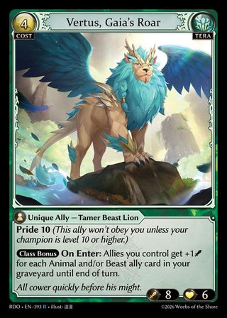 Image for Vertus, Gaia's Roar (393) (Radiant Origins) - Grand Archive TCG
