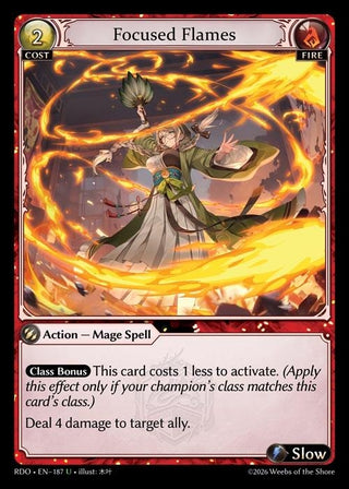 Image for Focused Flames (Curio Foil) (187) (Radiant Origins) - Grand Archive TCG