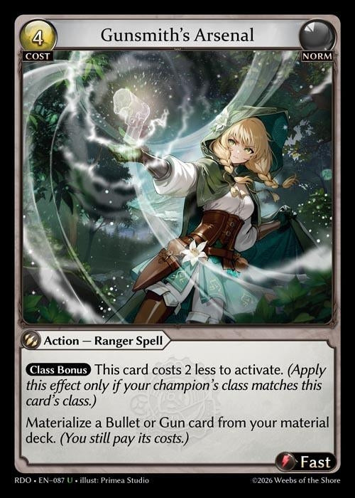 Image for Gunsmith's Arsenal (Curio Foil) (087) (Radiant Origins) - Grand Archive TCG