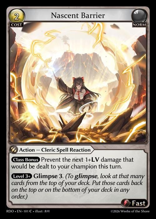 Image for Nascent Barrier (Curio Foil) (101) (Radiant Origins) - Grand Archive TCG