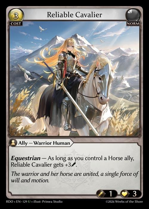 Image for Reliable Cavalier (Curio Foil) (129) (Radiant Origins) - Grand Archive TCG