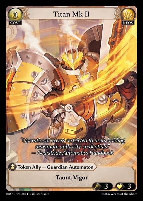 Image for Titan Mk II (Curio Foil) (369) (Radiant Origins) - Grand Archive TCG