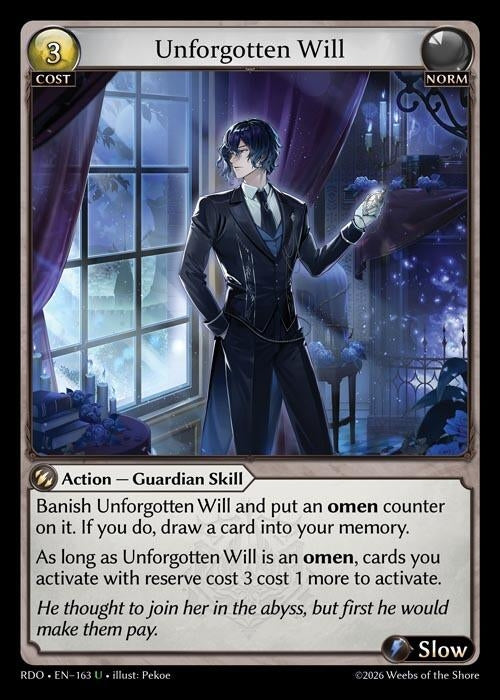 Image for Unforgotten Will (Curio Foil) (163) (Radiant Origins) - Grand Archive TCG