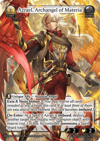 Image for Azrael, Archangel of Materia (50) (Radiant Origins) - Grand Archive TCG