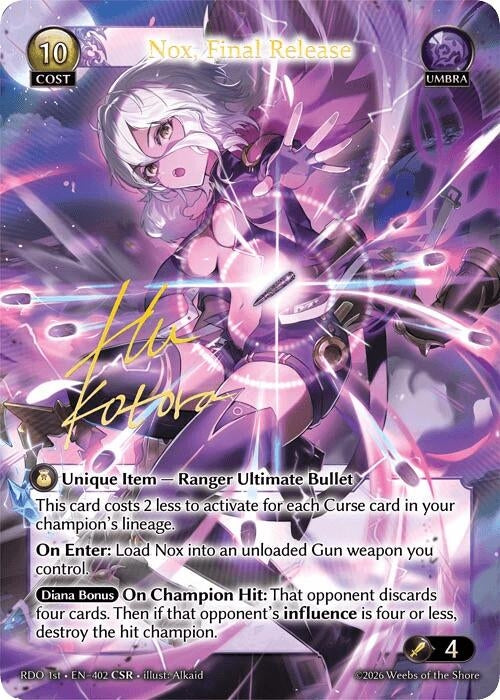 Image for Nox, Final Release (CSR) (402) (Radiant Origins) - Grand Archive TCG