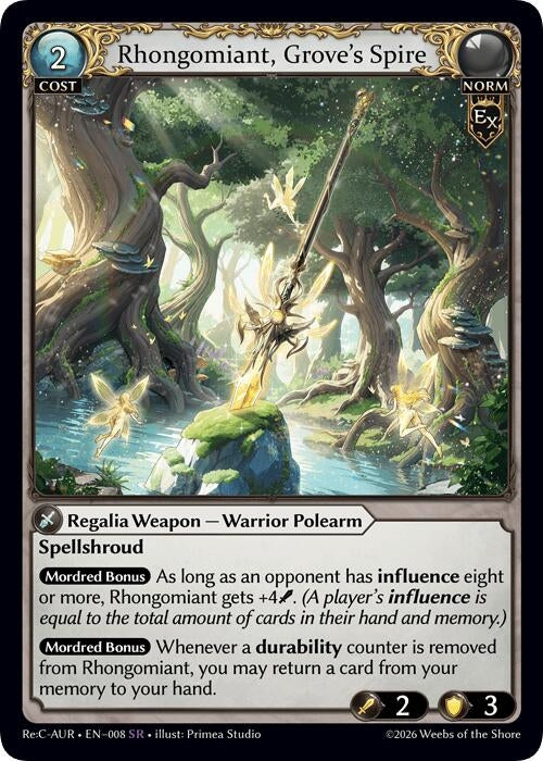 Image for Rhongomiant, Grove's Spire (008) (Mordred Re: Collection, Aurelian Regent) - Grand Archive TCG