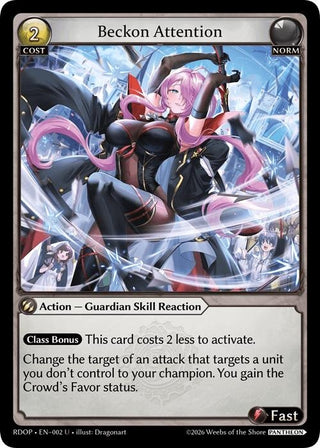 Image for Beckon Attention (002) (Radiant Origins: Pantheon) - Grand Archive TCG