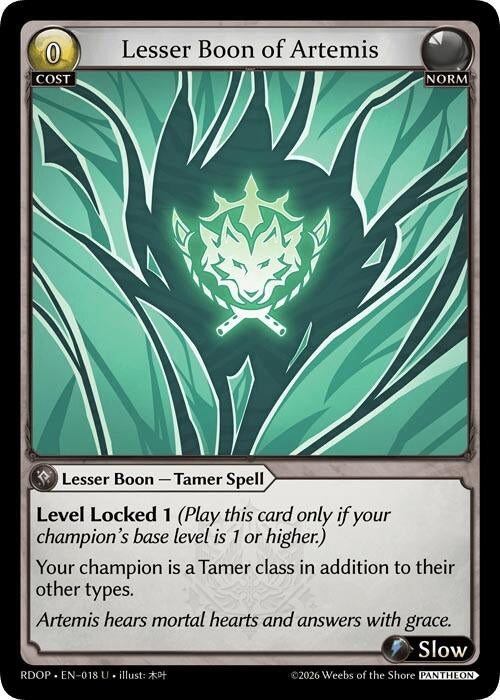 Image for Lesser Boon of Artemis (018) (Radiant Origins: Pantheon) - Grand Archive TCG