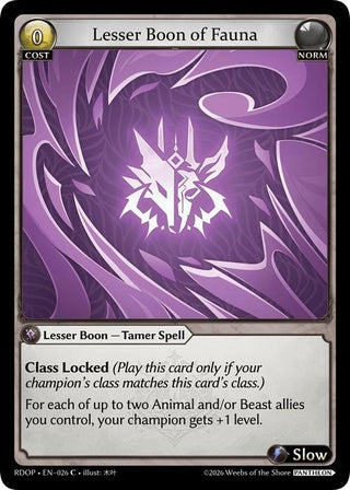 Image for Lesser Boon of Fauna (026) (Radiant Origins: Pantheon) - Grand Archive TCG