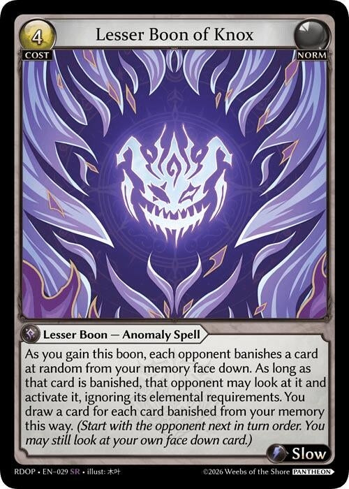 Image for Lesser Boon of Knox (029) (Radiant Origins: Pantheon) - Grand Archive TCG