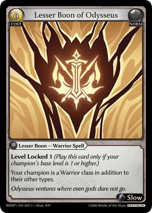 Image for Lesser Boon of Odysseus (032) (Radiant Origins: Pantheon) - Grand Archive TCG