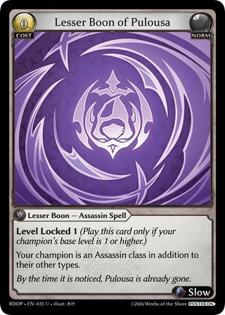 Image for Lesser Boon of Pulousa (035) (Radiant Origins: Pantheon) - Grand Archive TCG