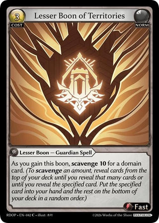 Image for Lesser Boon of Territories (042) (Radiant Origins: Pantheon) - Grand Archive TCG