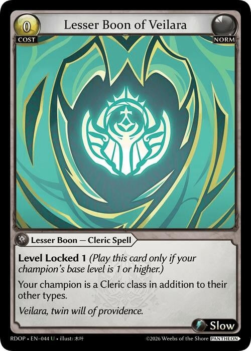 Image for Lesser Boon of Veilara (044) (Radiant Origins: Pantheon) - Grand Archive TCG