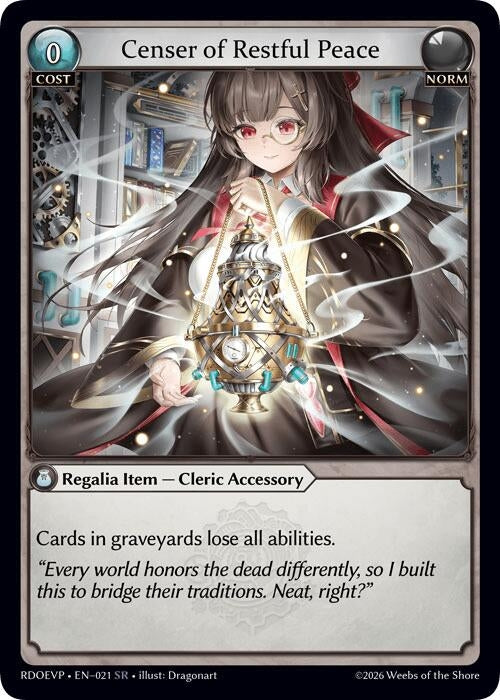 Image for Censer of Restful Peace (021) (Radiant Origins Event Pack) - Grand Archive TCG