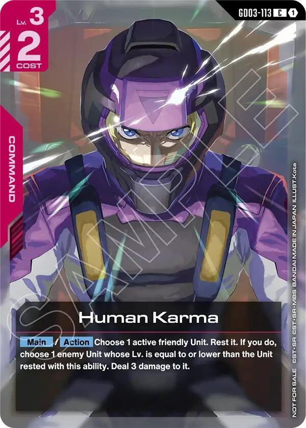 Image for Human Karma (Store Tournament Participant Pack 04) (GD03-113) (Gundam Promotional Cards) - Gundam Card Game