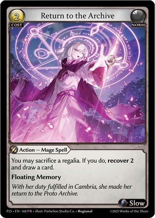 Image for Return to the Archive (168) (Promotional Cards) - Grand Archive TCG