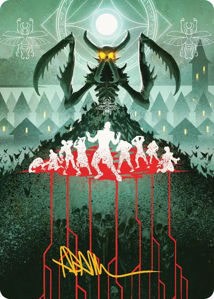 Image for Feed the Swarm Art Card (Gold-Stamped Signature) (44) (Secrets of Strixhaven) - Magic: The Gathering