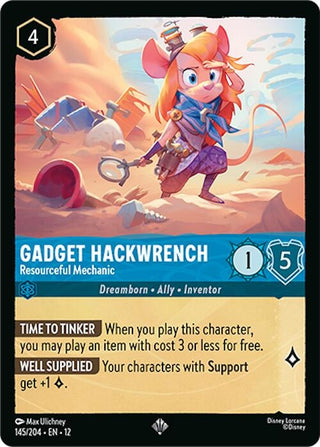 Image for Gadget Hackwrench - Resourceful Mechanic (145/204) (Wilds Unknown) - Disney Lorcana