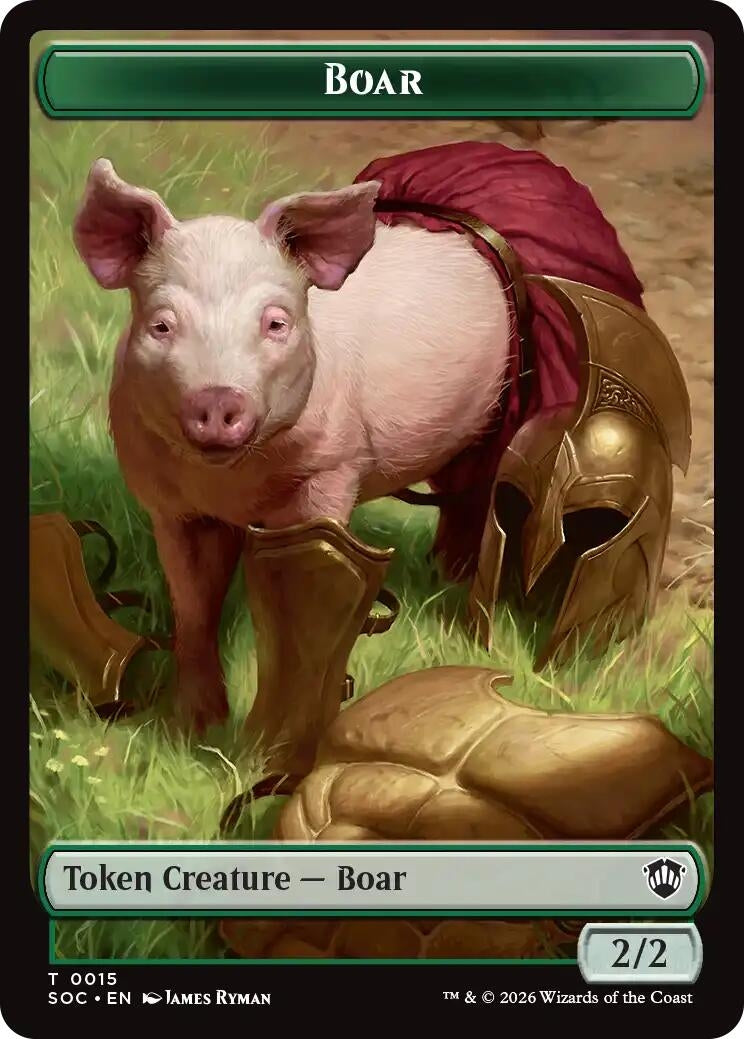 Image for Boar // Frog Lizard Double-Sided Token (15 // 16) (Commander: Secrets of Strixhaven) - Magic: The Gathering