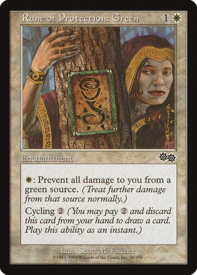 Rune of Protection: Green (38) [USG] - MTG Single