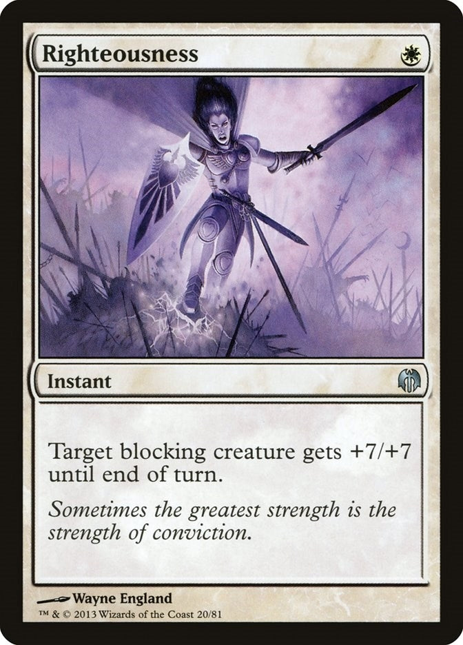 Righteousness (20) [DDL] - MTG Single