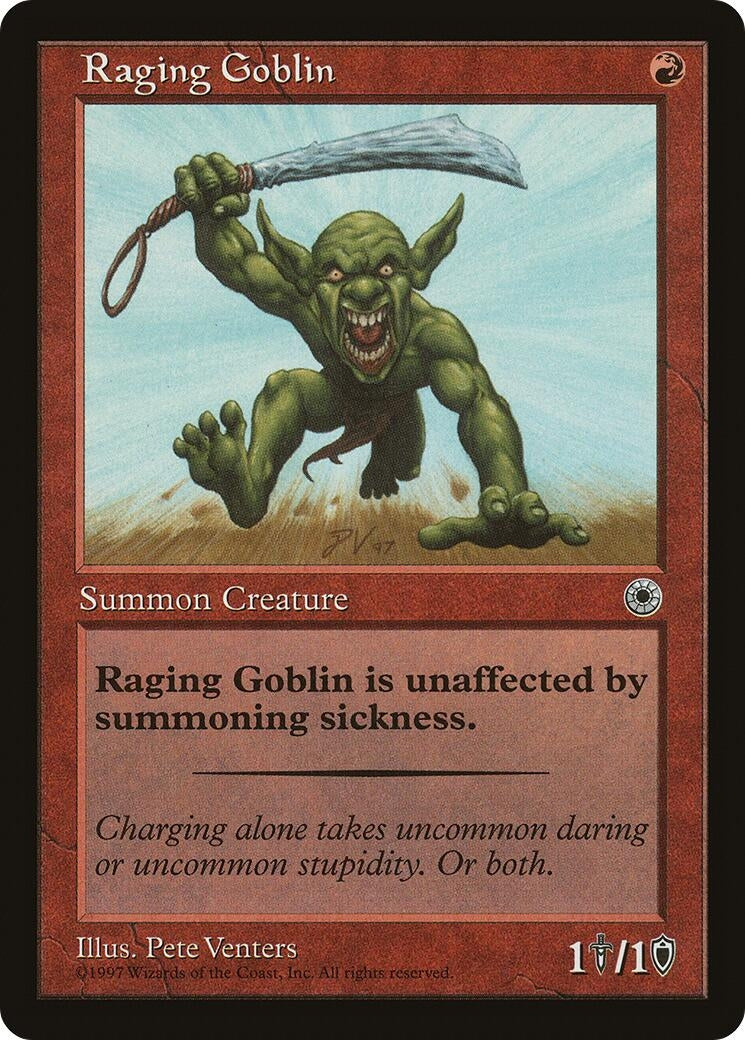 Raging Goblin (Flavor Text) (145) [POR] - MTG Single