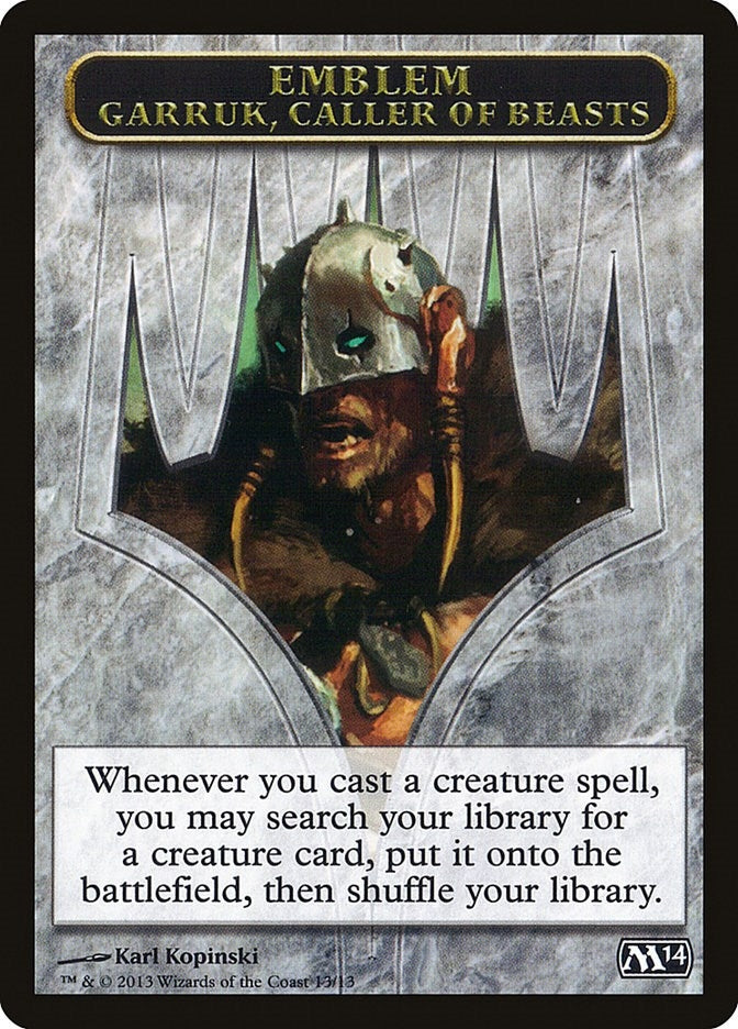 Emblem - Garruk Caller of Beasts (0) [M14] - MTG Single