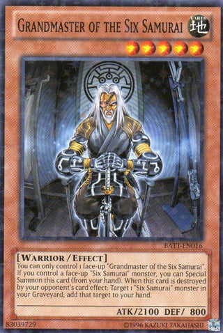 Grandmaster of the Six Samurai (Starfoil) (16) (BATT) - YuGiOh Single