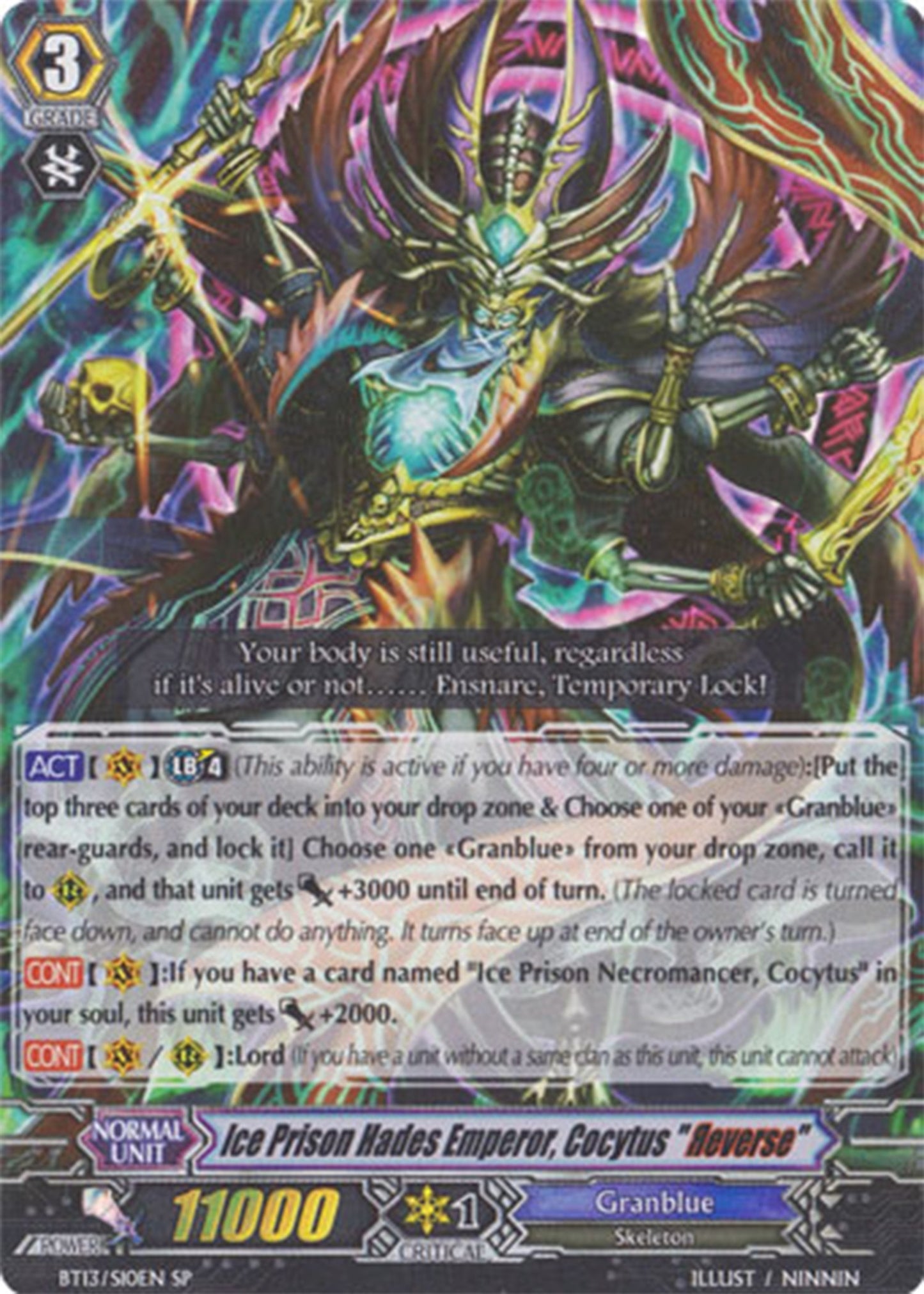 Ice Prison Hades Emperor Cocytus ’Reverse’ (SP) (1310) [BT13] - Cardfight Vanguard Single