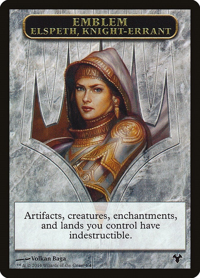 Emblem - Elspeth Knight-Errant // Soldier Double-Sided Token (0) [MD1] - MTG Single