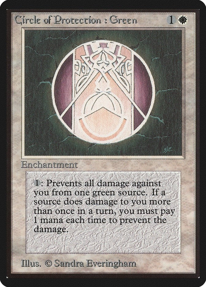 Circle of Protection: Green [LEB] - MTG Single