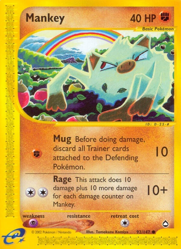 Image for Mankey (092/147) (Aquapolis) - Pokemon