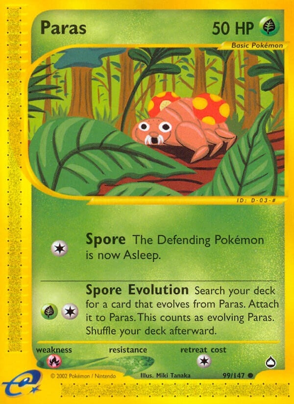 Image for Paras (099/147) (Aquapolis) - Pokemon