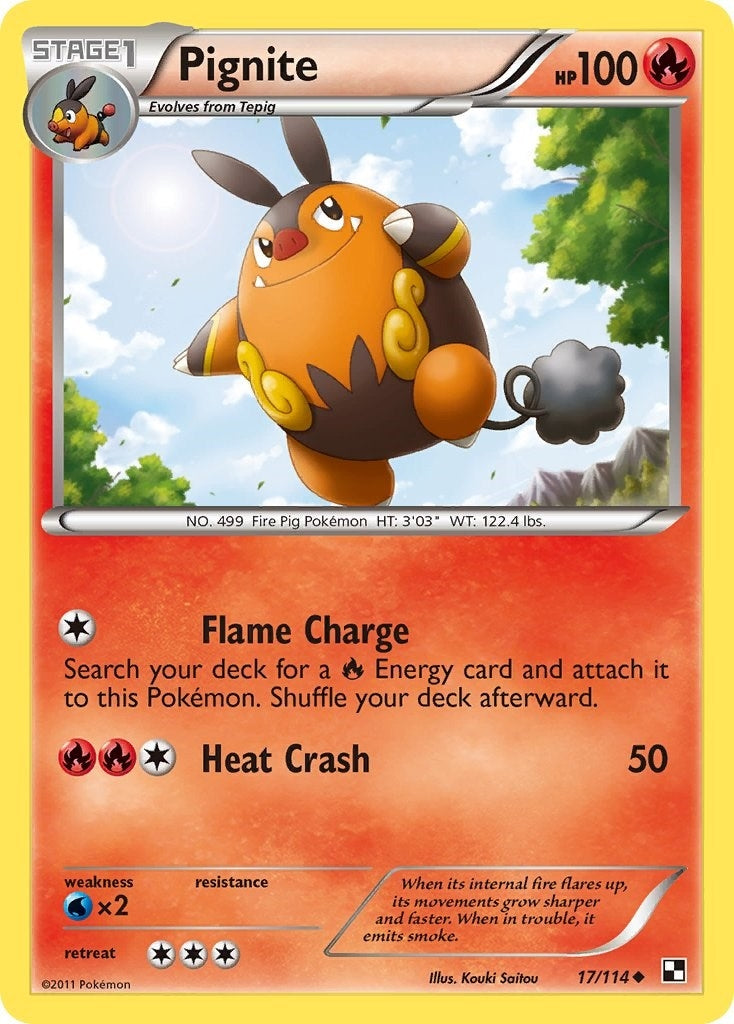 Image for Pignite (17) (17/114) (Black and White) - Pokemon
