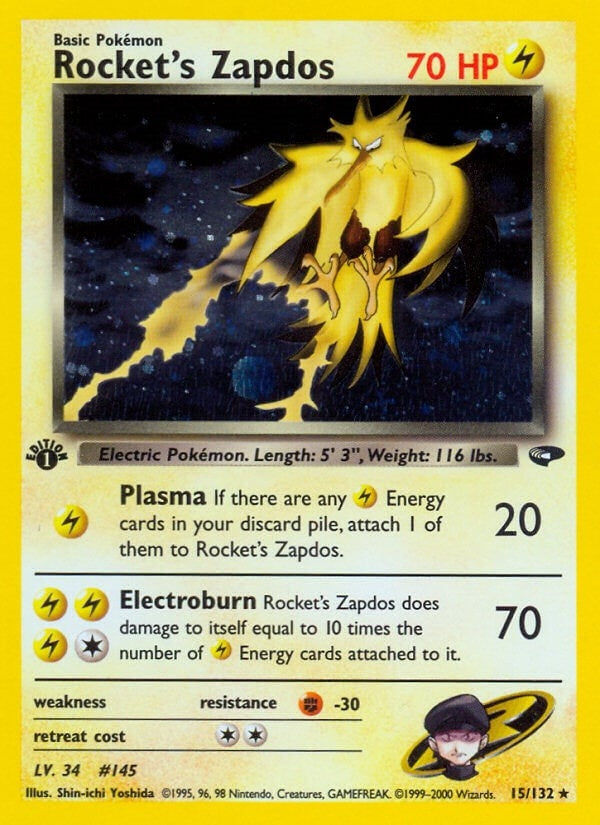 Image for Rocket's Zapdos (015/132) (Gym Challenge) - Pokemon