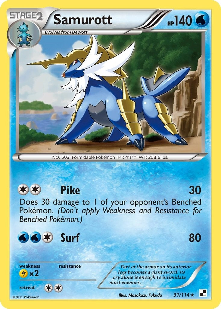 Image for Samurott (31) (31/114) (Black and White) - Pokemon