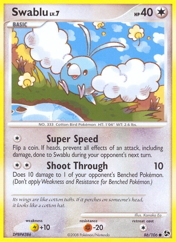 Image for Swablu (86/106) (Great Encounters) - Pokemon