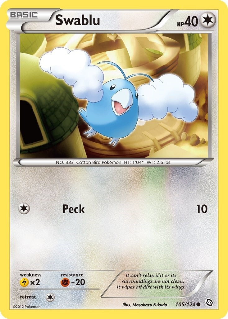Image for Swablu (105) (105/124) (Dragons Exalted) - Pokemon