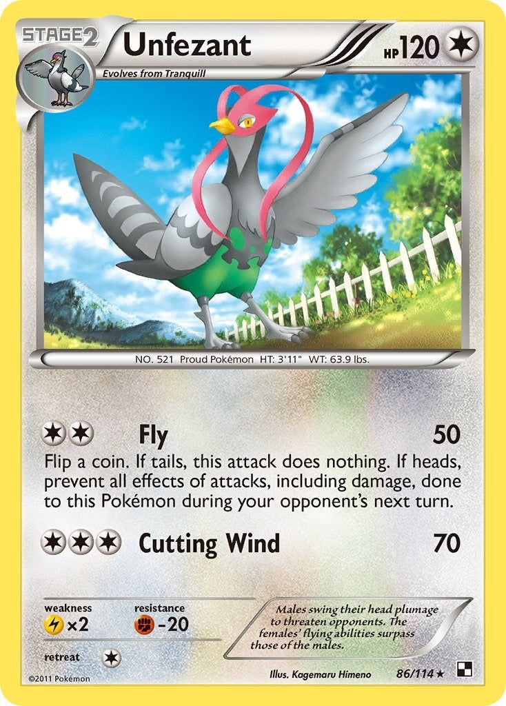 Image for Unfezant (86/114) (Black and White) - Pokemon