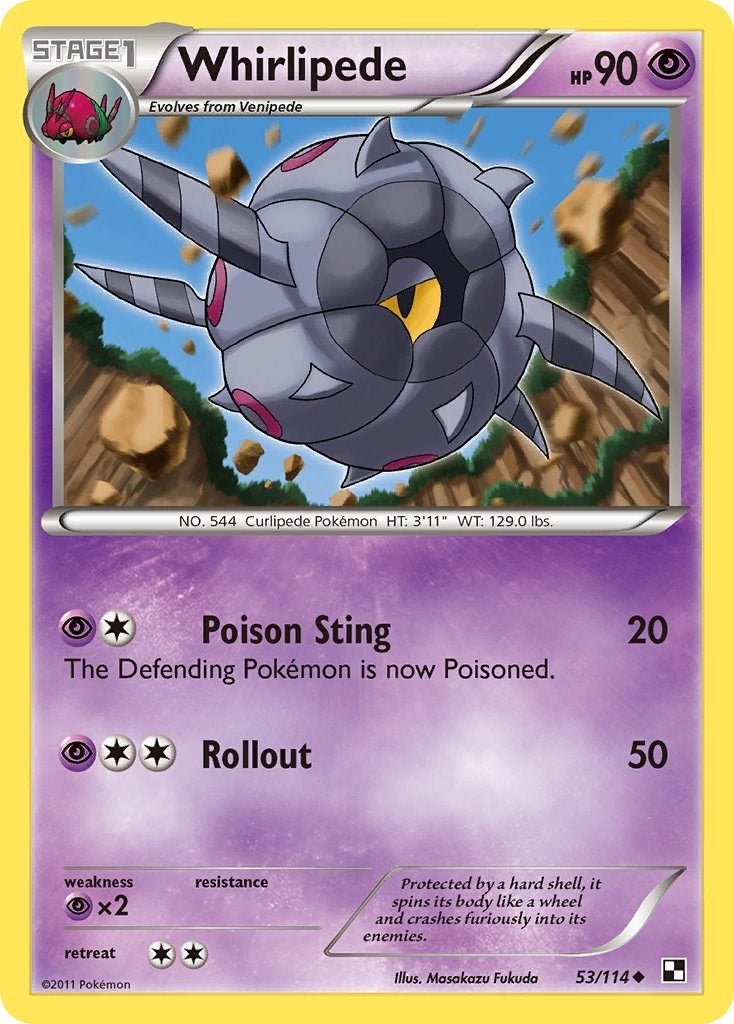 Image for Whirlipede (53/114) (Black and White) - Pokemon